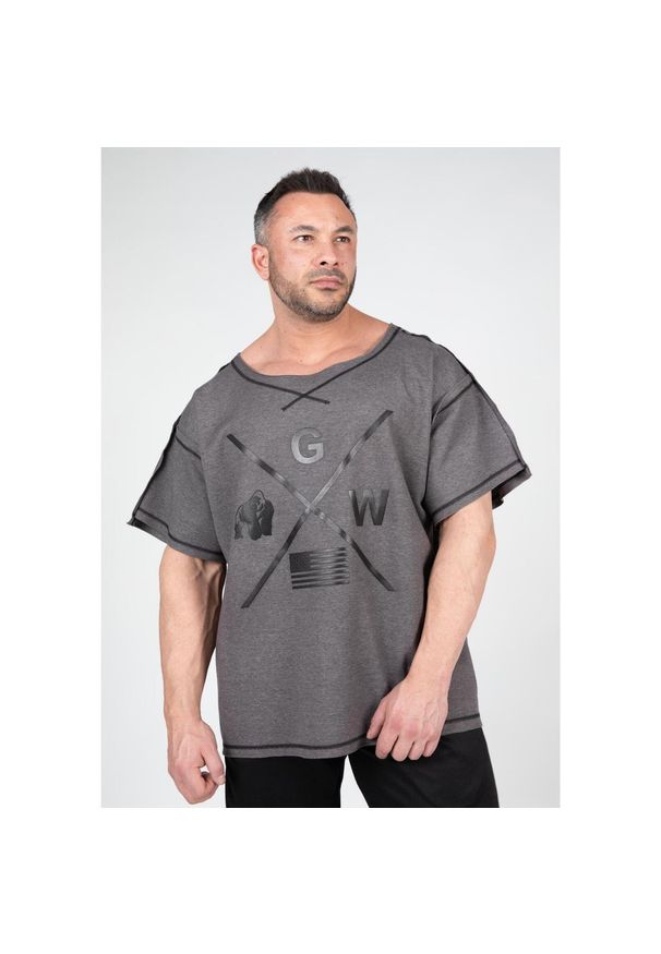 GORILLA WEAR - Sheldon Top do ćwiczeń zary /3XL. Kolor: szary. Sport: fitness