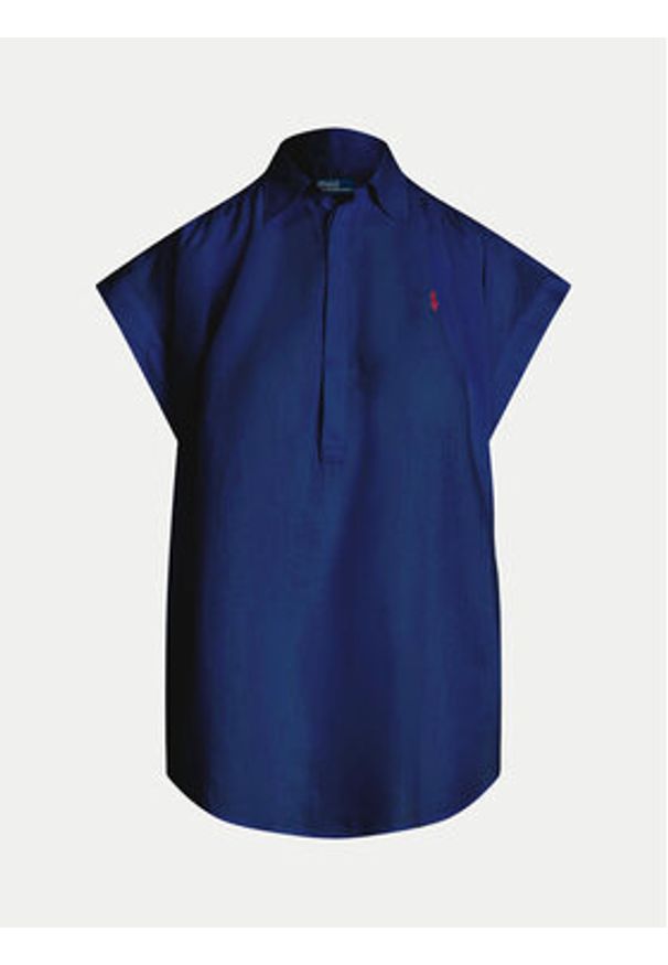 Polo Ralph Lauren Koszula 211935131004 Granatowy Relaxed Fit. Typ kołnierza: polo. Kolor: niebieski. Materiał: len