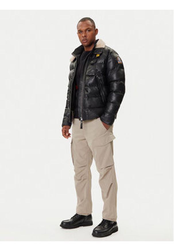Parajumpers Kurtka skórzana Gian 25WMPMJKLE03 Czarny Regular Fit. Kolor: czarny. Materiał: skóra