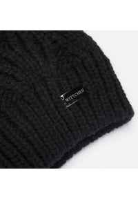 Wittchen - Damska czapka z szerokim ściągaczem. Kolor: czarny. Materiał: akryl. Wzór: ze splotem. Sezon: zima. Styl: klasyczny #4