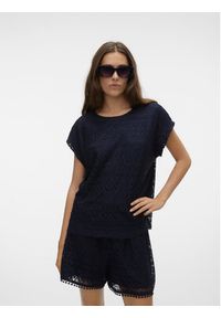 Vero Moda Bluzka Maya 10304457 Granatowy Wide Fit. Kolor: niebieski. Materiał: syntetyk #6