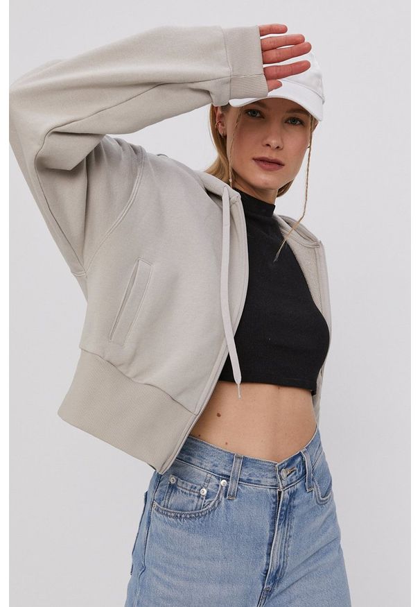 Reebok Classic - Bluza bawełniana. Kolor: szary. Materiał: bawełna. Wzór: aplikacja