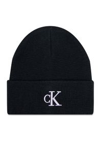 Calvin Klein Jeans Czapka Monogram Embro Beanie K60K612319 Czarny. Kolor: czarny. Materiał: materiał #1