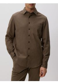 Reserved - Koszula regular fit z bawełny - ciemnozielony. Kolor: zielony. Materiał: bawełna #1