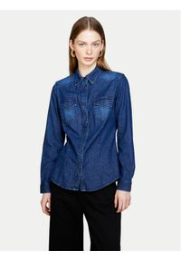 Sisley Koszula jeansowa 5TKL5QF66 Granatowy Regular Fit. Kolor: niebieski. Materiał: bawełna