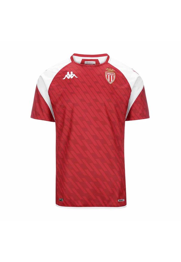 Kappa - Koszulka treningowa dla dzieci AS Monaco Aboupret Pro 7 2023/24. Kolor: czerwony, biały, wielokolorowy. Sport: piłka nożna