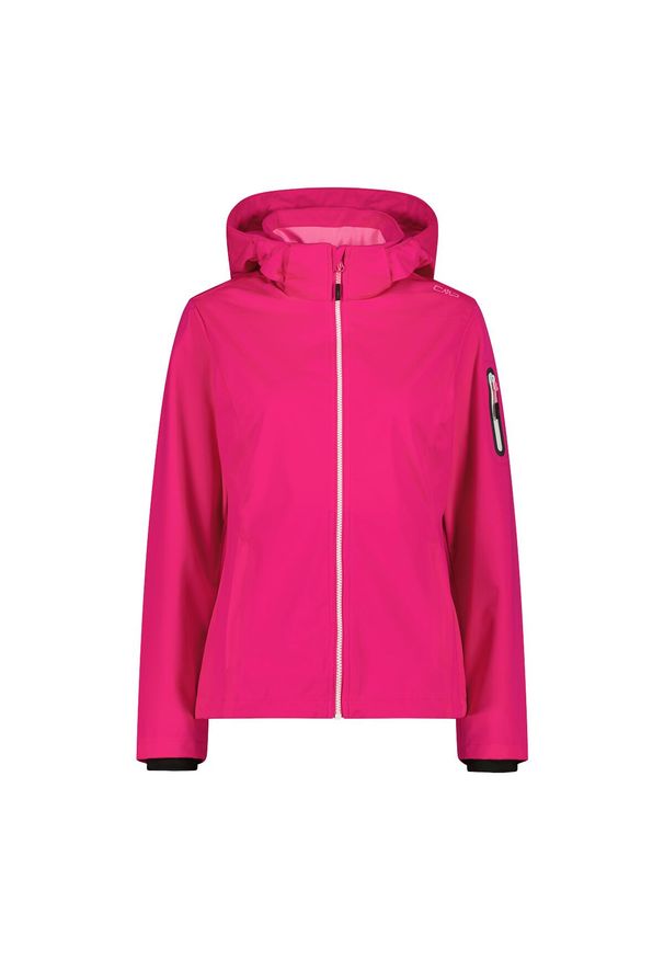 Kurtka damska turystyczna CMP 39A5016. Typ kołnierza: kaptur. Kolor: czerwony. Materiał: softshell. Sport: turystyka piesza