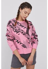 DKNY - Dkny Bluza DP1T8075 damska kolor różowy wzorzysta. Kolor: różowy. Materiał: dzianina. Długość rękawa: długi rękaw. Długość: długie #3
