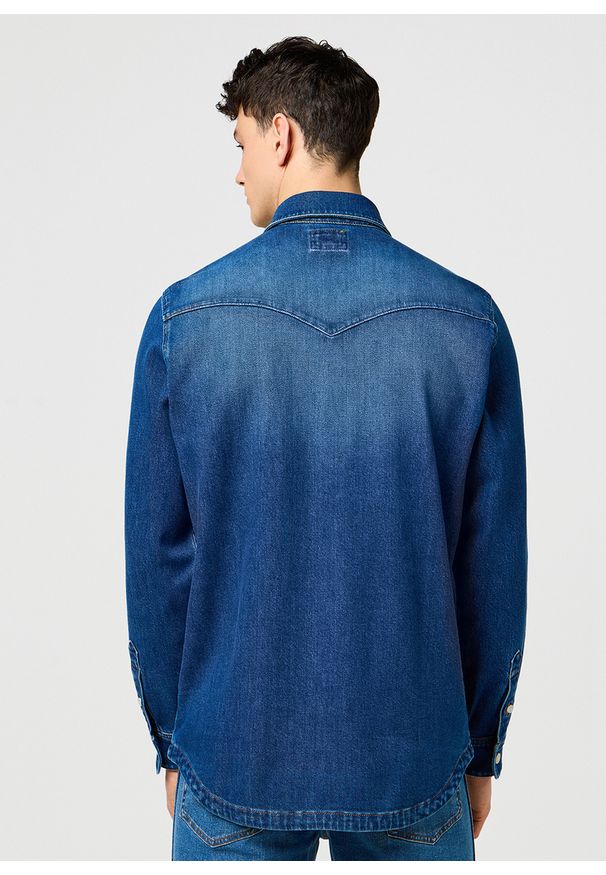 Wrangler - MESKA KOSZULA JEANSOWA WRANGLER OVERSHIRT SLATEBOUND 112373187. Materiał: jeans