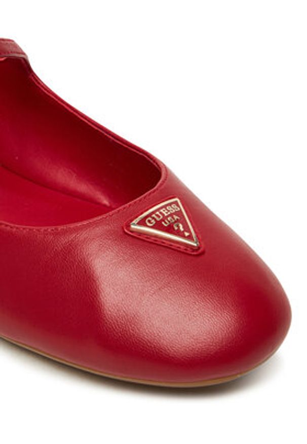 Guess Baleriny FLTKLD LEA02 Czerwony. Kolor: czerwony. Materiał: skóra