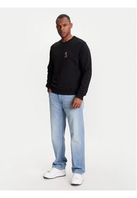 Karl Lagerfeld - KARL LAGERFELD Bluza 705099 553930 Czarny Regular Fit. Typ kołnierza: dekolt w karo. Kolor: czarny. Materiał: bawełna