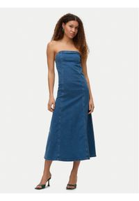 Vero Moda Sukienka jeansowa Ailey 10328202 Niebieski Regular Fit. Kolor: niebieski. Materiał: bawełna