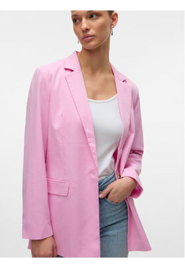 Vero Moda Marynarka Nila 10320915 Różowy Slim Fit. Kolor: różowy. Materiał: syntetyk