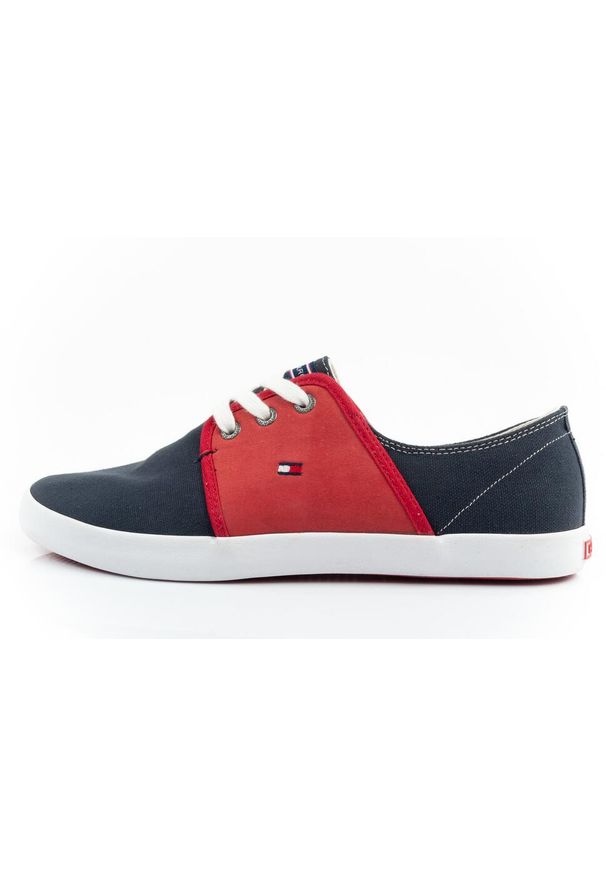 TOMMY HILFIGER - Buty sportowe trampki do chodzenia męskie Tommy Hilfiger. Kolor: czerwony, niebieski, wielokolorowy. Sport: turystyka piesza