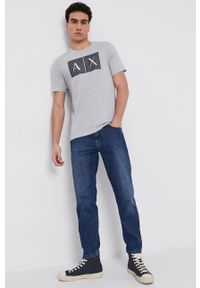 Armani Exchange T-shirt bawełniany 8NZTCK.Z8H4Z.NOS kolor szary z nadrukiem. Kolor: szary. Materiał: bawełna. Wzór: nadruk #2