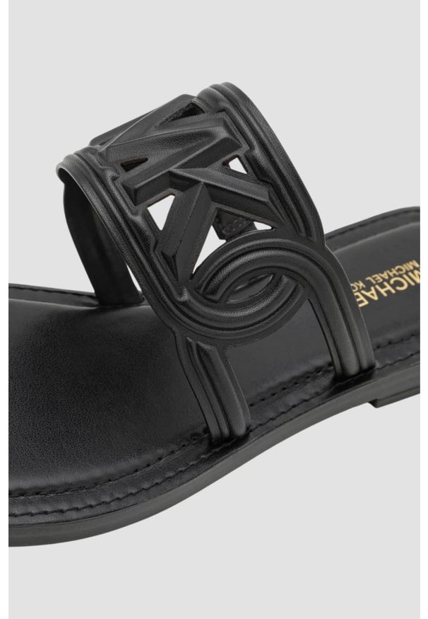Michael Kors - MICHAEL KORS Czarne klapki Alma Flat Sandal, Rozmiar 38,5. Kolor: czarny