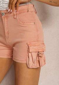 Renee - Pomarańczowe Szorty Kimodelia. Stan: podwyższony. Kolor: pomarańczowy. Materiał: jeans. Styl: sportowy