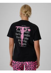 4f - 4F T-shirt loose z nadrukiem damski - czarny M. Okazja: na co dzień, na spacer, do pracy, na plażę. Kolor: czarny. Materiał: bawełna, dzianina. Wzór: nadruk. Sezon: lato. Styl: wakacyjny, casual, klasyczny, sportowy #2
