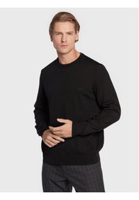 BOSS - Boss Sweter Botto-L 50476364 Czarny Regular Fit. Kolor: czarny. Materiał: wełna