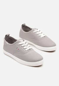 Renee - Jasnoszare Basicowe Tenisówki Vices Hallriva. Okazja: na co dzień. Kolor: szary. Materiał: jeans. Styl: casual #2