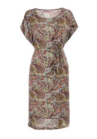 Born2be - Ciemnozielona Sukienka Galis. Kolor: zielony. Długość rękawa: bez rękawów. Wzór: paisley, aplikacja, nadruk. Sezon: lato. Styl: klasyczny. Długość: midi #6