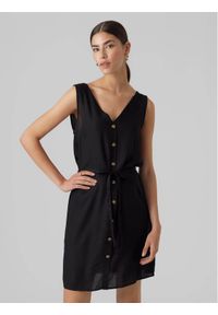 Vero Moda Sukienka letnia Bumpy 10286519 Czarny Regular Fit. Kolor: czarny. Sezon: lato #1