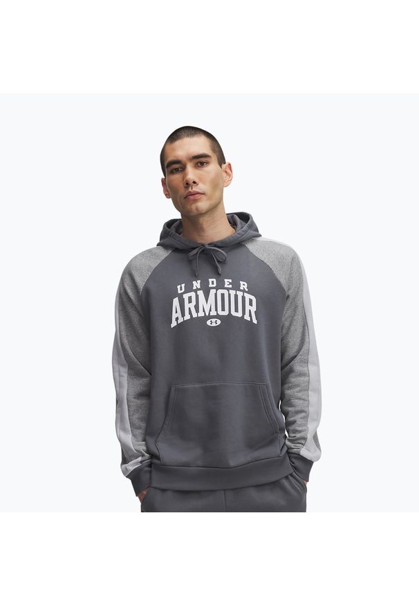 Bluza Under Armour Rival Fleece Colorblock Hoodie. Kolor: szary. Sport: fitness