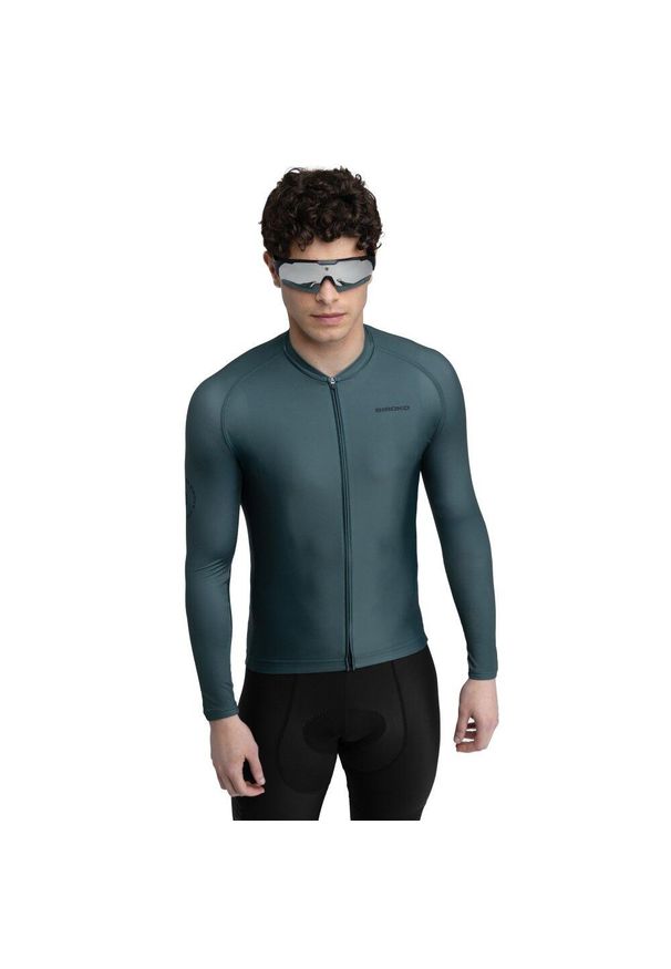 SIROKO - Męska koszulka rowerowa z długim rękawem Kolarstwo Siroko M2 Gravel. Kolor: zielony. Długość rękawa: długi rękaw. Długość: długie. Sport: kolarstwo