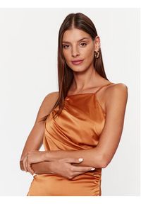YAS Sukienka koktajlowa 26031521 Brązowy Regular Fit. Kolor: brązowy. Materiał: syntetyk. Styl: wizytowy #2