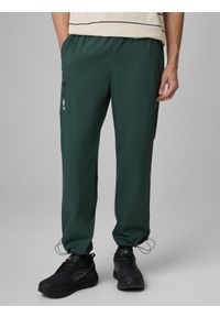 4f - 4F Spodnie casual joggery męskie - zielone S. Okazja: na co dzień. Kolor: zielony. Materiał: tkanina, materiał. Styl: casual #2