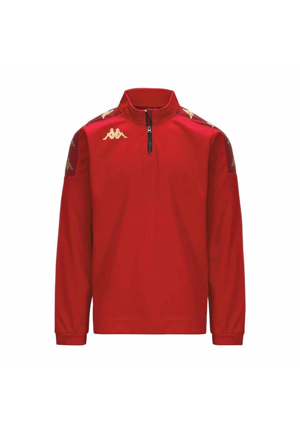 Dziecięca bluza dresowa Kappa Gassolo. Kolor: wielokolorowy, czerwony. Materiał: dresówka. Sport: piłka nożna, fitness