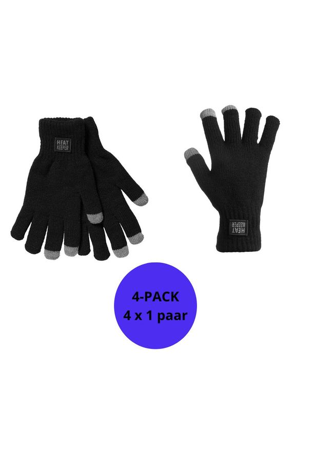 HEAT KEEPER - Damskie rękawiczki termiczne z technologią I-touch - Czarne - Jeden rozmiar - 4. Kolor: czarny. Materiał: poliamid. Sezon: jesień