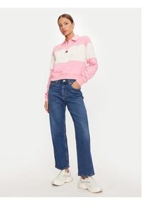 Tommy Jeans Bluza DW0DW18705 Różowy Regular Fit. Kolor: różowy. Materiał: syntetyk, bawełna #3