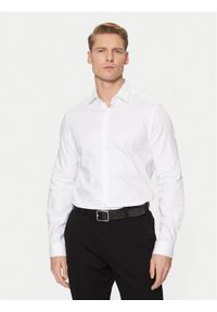 Calvin Klein Koszula K10K113851 Biały Slim Fit. Kolor: biały. Materiał: bawełna