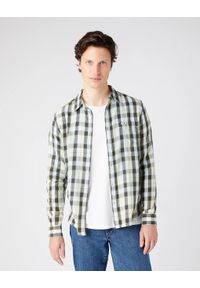 Wrangler - WRANGLER SHACKET MĘSKA KOSZULA W KRATĘ DŁUGI RĘKAW 112146099. Długość rękawa: długi rękaw. Długość: długie