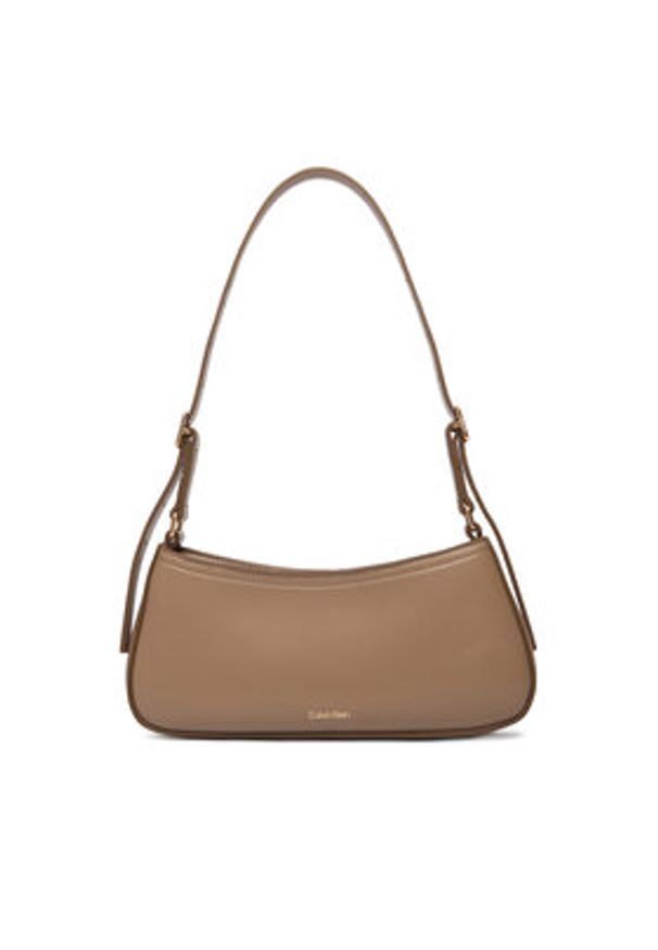 Calvin Klein Torebka Ck Small Shoulder Bag LV04F3170G Beżowy. Kolor: beżowy. Materiał: skórzane