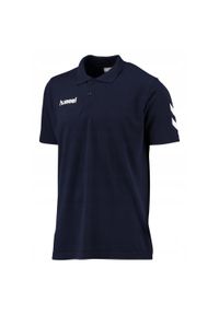 Hummel - KOSZULKA Sportowa MĘSKA HUMMEL CORE COTTON POLO. Typ kołnierza: polo. Kolor: niebieski