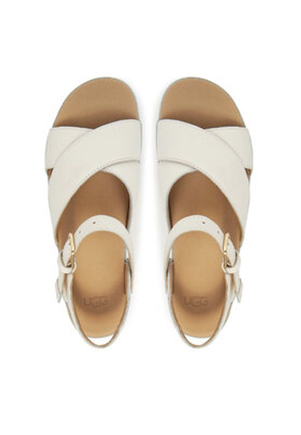 Ugg Sandały W Aubrey Ankle Strap 1169650 Écru. Materiał: skóra