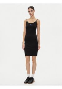 Hugo - HUGO Sukienka codzienna Narya 50538896 Czarny Slim Fit. Okazja: na co dzień. Kolor: czarny. Materiał: bawełna. Typ sukienki: proste. Styl: casual #1