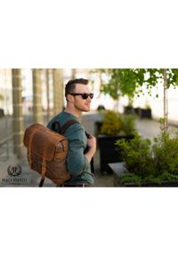 Plecak męski brązowy vintage PAOLO PERUZZI T-29-BR. Kolor: brązowy. Materiał: skóra. Styl: vintage #1