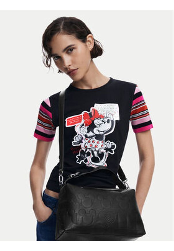 Desigual Torebka All Mickey Bergamo 25SAXP65 Czarny. Kolor: czarny. Materiał: skórzane