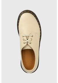 Dr. Martens półbuty skórzane 1461 damskie kolor beżowy na platformie DM24256292 DM24256292-Parchment. Nosek buta: okrągły. Zapięcie: sznurówki. Kolor: beżowy. Materiał: skóra. Obcas: na platformie #2