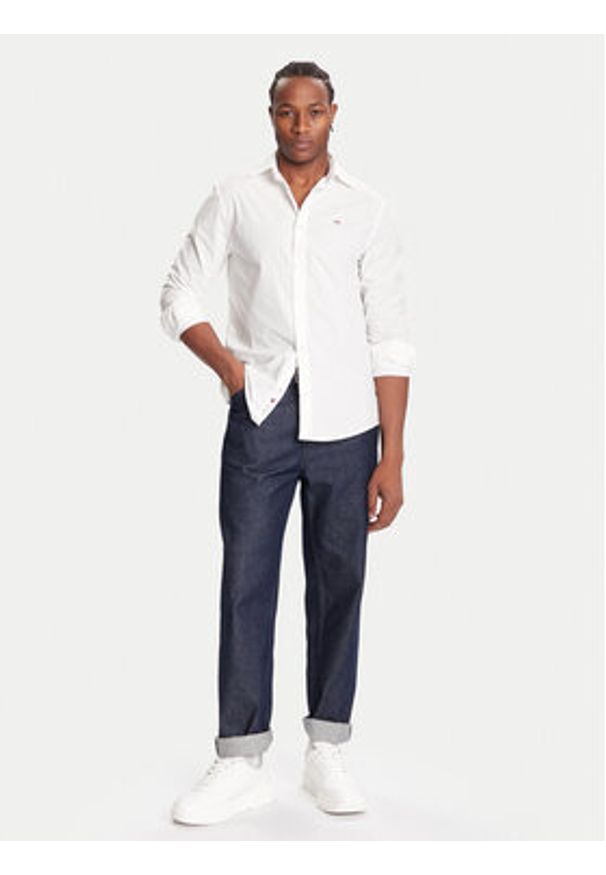 Tommy Jeans Koszula DM0DM22026 Biały Regular Fit. Kolor: biały. Materiał: bawełna