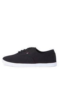 TOMMY HILFIGER - Tommy Hilfiger Tenisówki Canvas Lace Up Sneaker FW0FW07805 Czarny. Kolor: czarny. Materiał: materiał #4