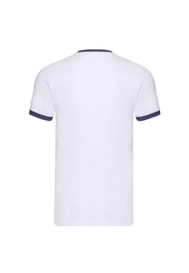 FRUIT OF THE LOOM - T-shirt Męski Ringer. Kolor: biały, wielokolorowy, niebieski