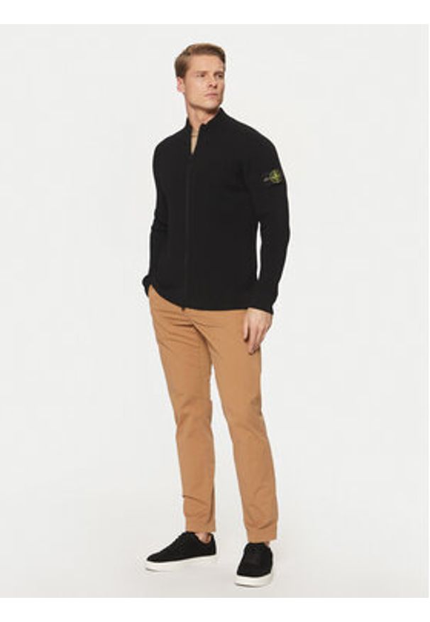 Stone Island Kardigan 8115519C2 Czarny Regular Fit. Kolor: czarny. Materiał: wełna