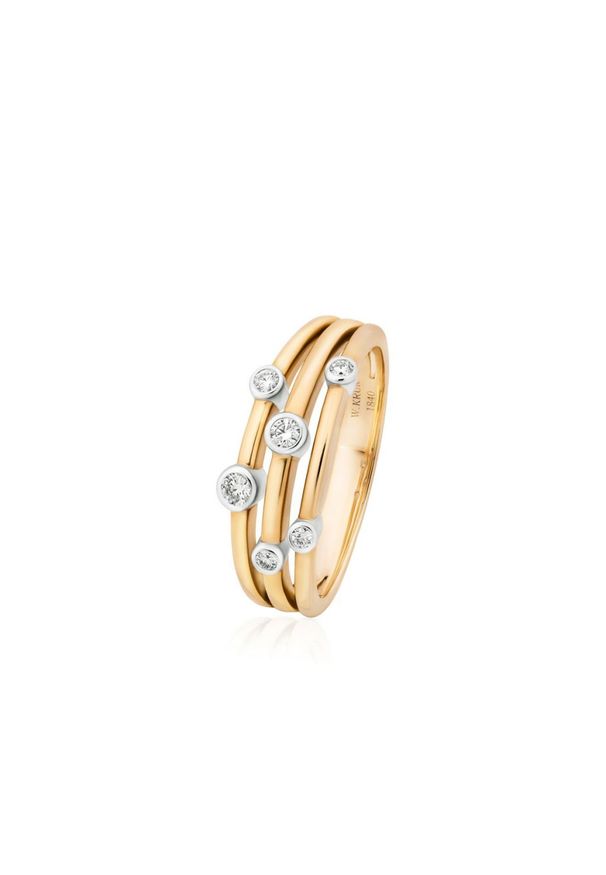 W.KRUK Zjawiskowy Złoty Pierścionek - złoto 585, Brylant 0,14ct - ZCG/PB+905K. Materiał: złote. Kolor: złoty. Kamień szlachetny: brylant