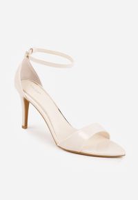 Born2be - Beżowe Sandały na Szpilce VICES Eleganckie ze Sprzączką przy Kostce Agereia. Okazja: na co dzień. Zapięcie: sprzączka. Kolor: beżowy. Materiał: jeans. Obcas: na szpilce. Styl: elegancki #4