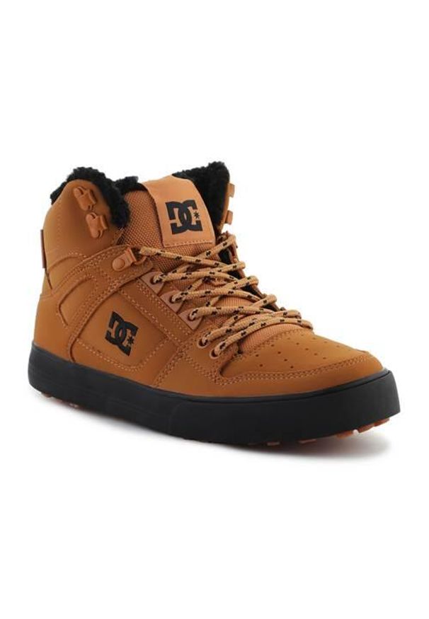 DC Shoes - Buty do chodzenia męskie DC Pure High-top. Kolor: brązowy. Materiał: skóra, materiał. Szerokość cholewki: normalna