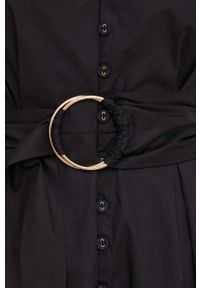 Answear Lab sukienka bawełniana kolor czarny midi rozkloszowana. Kolor: czarny. Materiał: bawełna. Typ sukienki: rozkloszowane. Styl: wakacyjny. Długość: midi #6